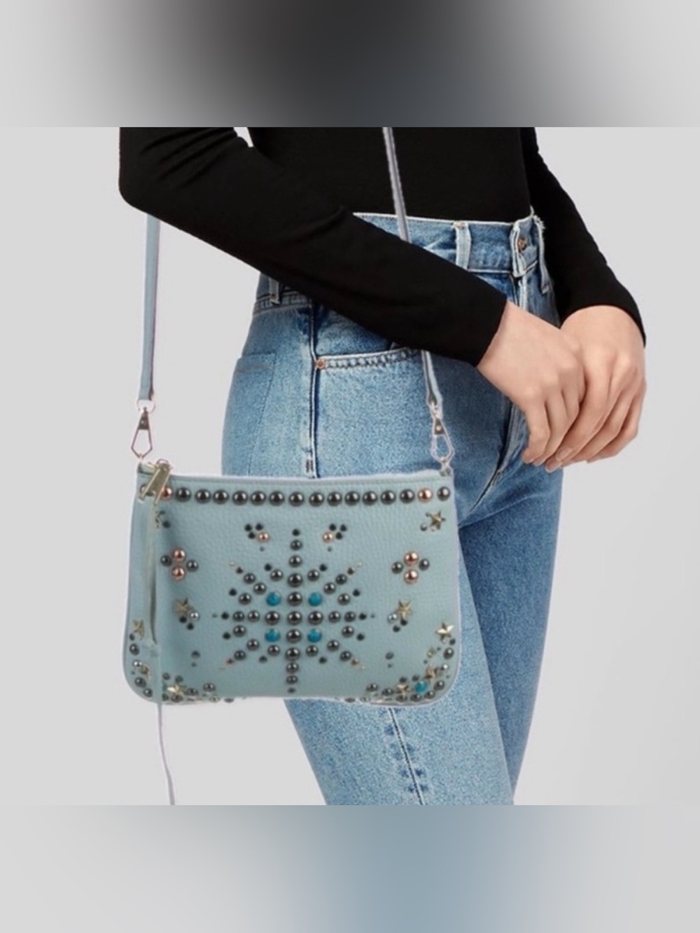 NWT Rebecca Minkoff Ascher Leather Studded Western Cowgirl Studded Crossbody Bag